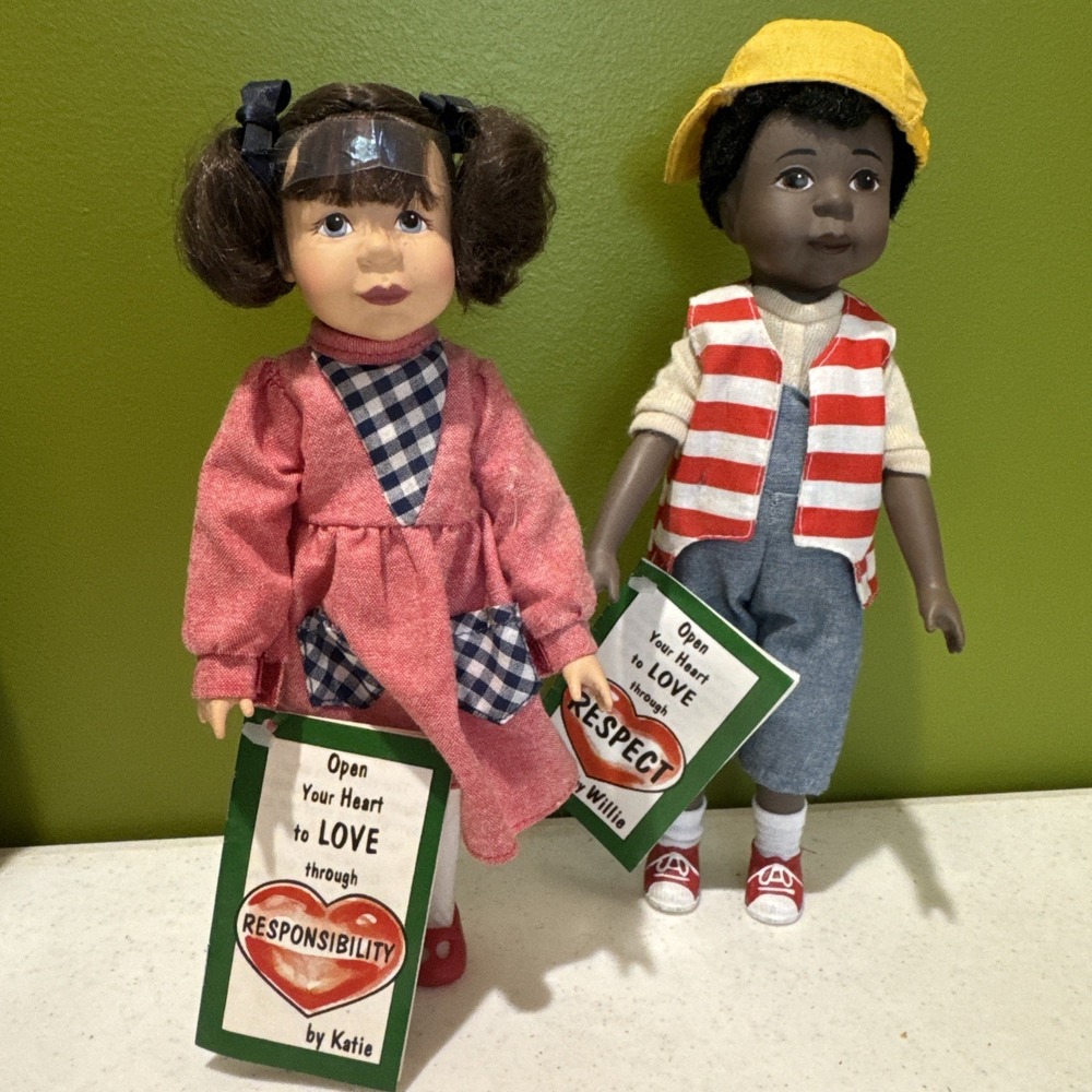 Sarah's Attic Willie Teaches Respect & Katie Teaches Responsibility Dolls 1995